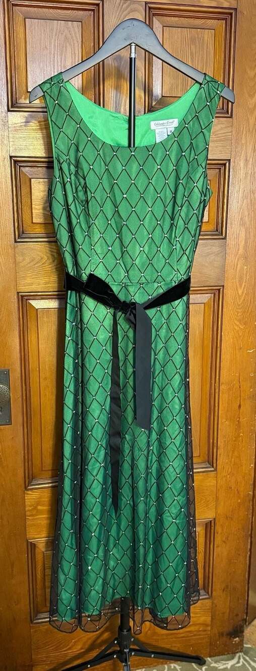 Coldwater Creek Diamond Party Dress Green Size 8